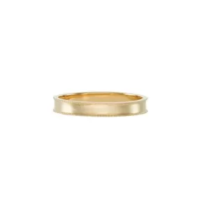 Gold 3mm Dala Band with Milgrain Detailed Edges