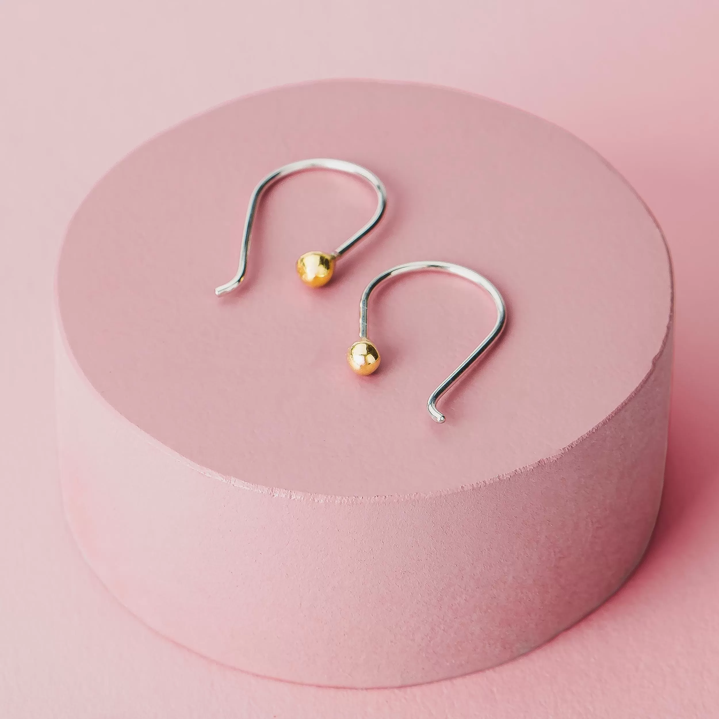 Gold Dot Pull Through Earrings