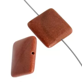 Goldstone 18mm Square Beads