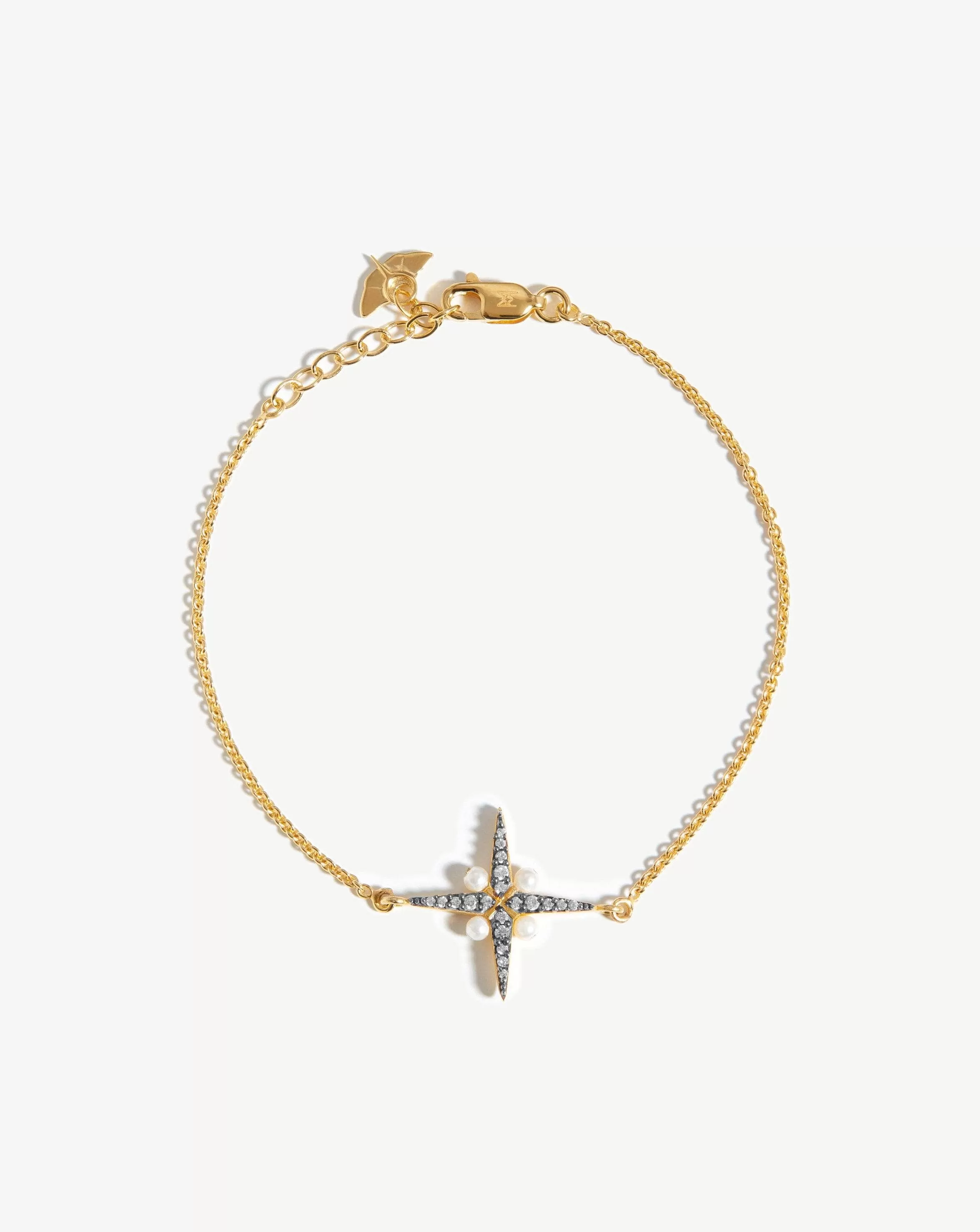 Harris Reed Pearl North Star Bracelet | 18ct Gold Plated Vermeil/Pearl