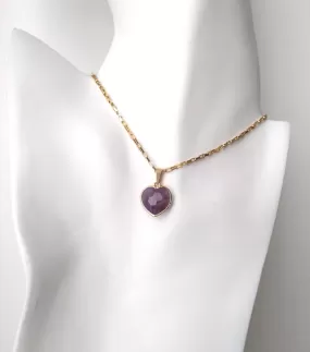 Heart Single Gem Drop Necklace