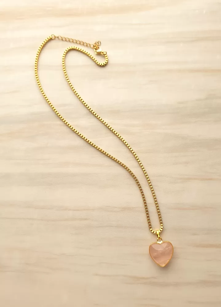 Heart Single Gem Drop Necklace