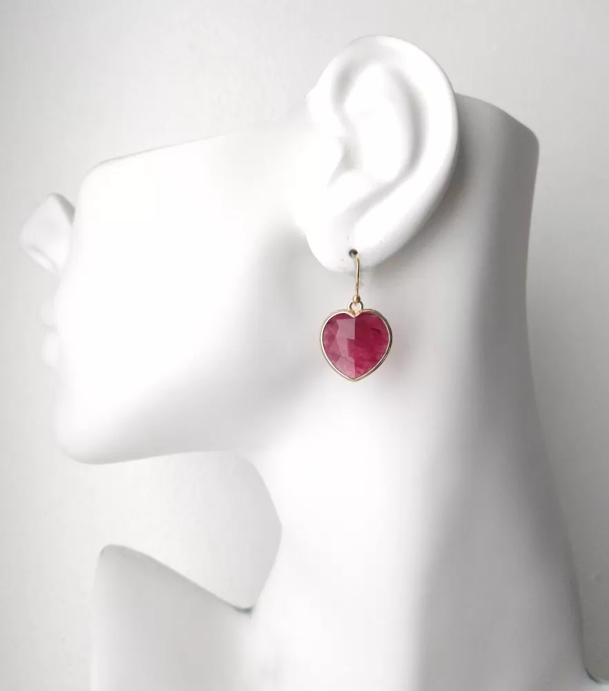 Hearts Single Drop Hook Earrings