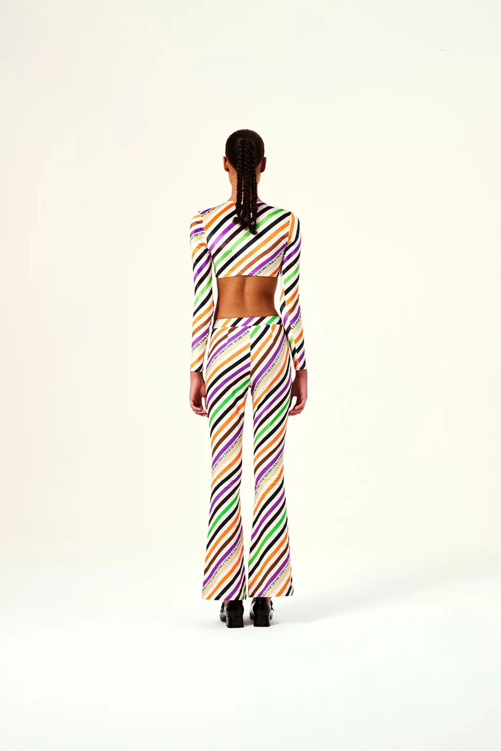 ISLA DIAGONAL STRIPED FLARE PANTS