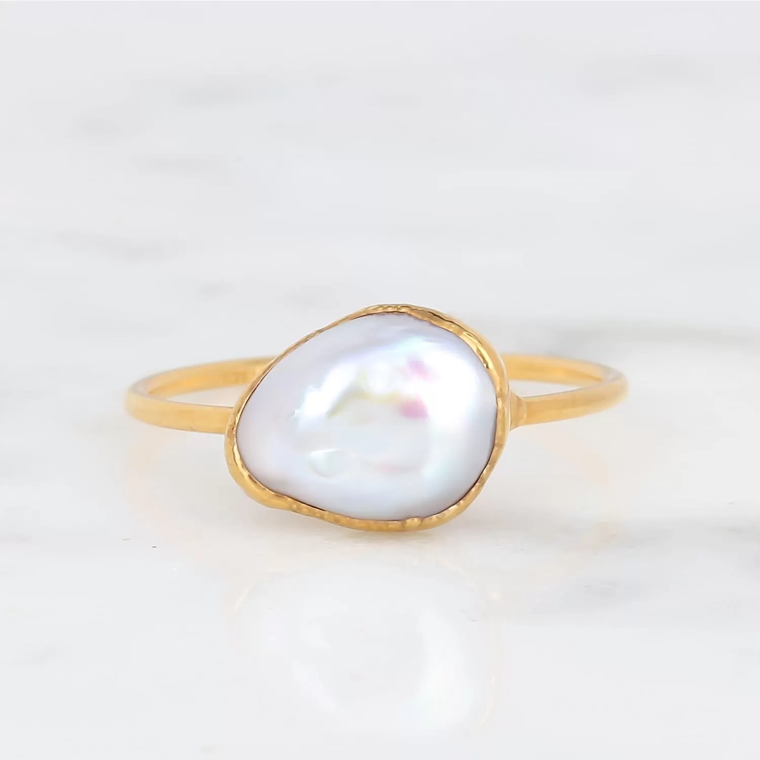 Large Raw Pearl Ring