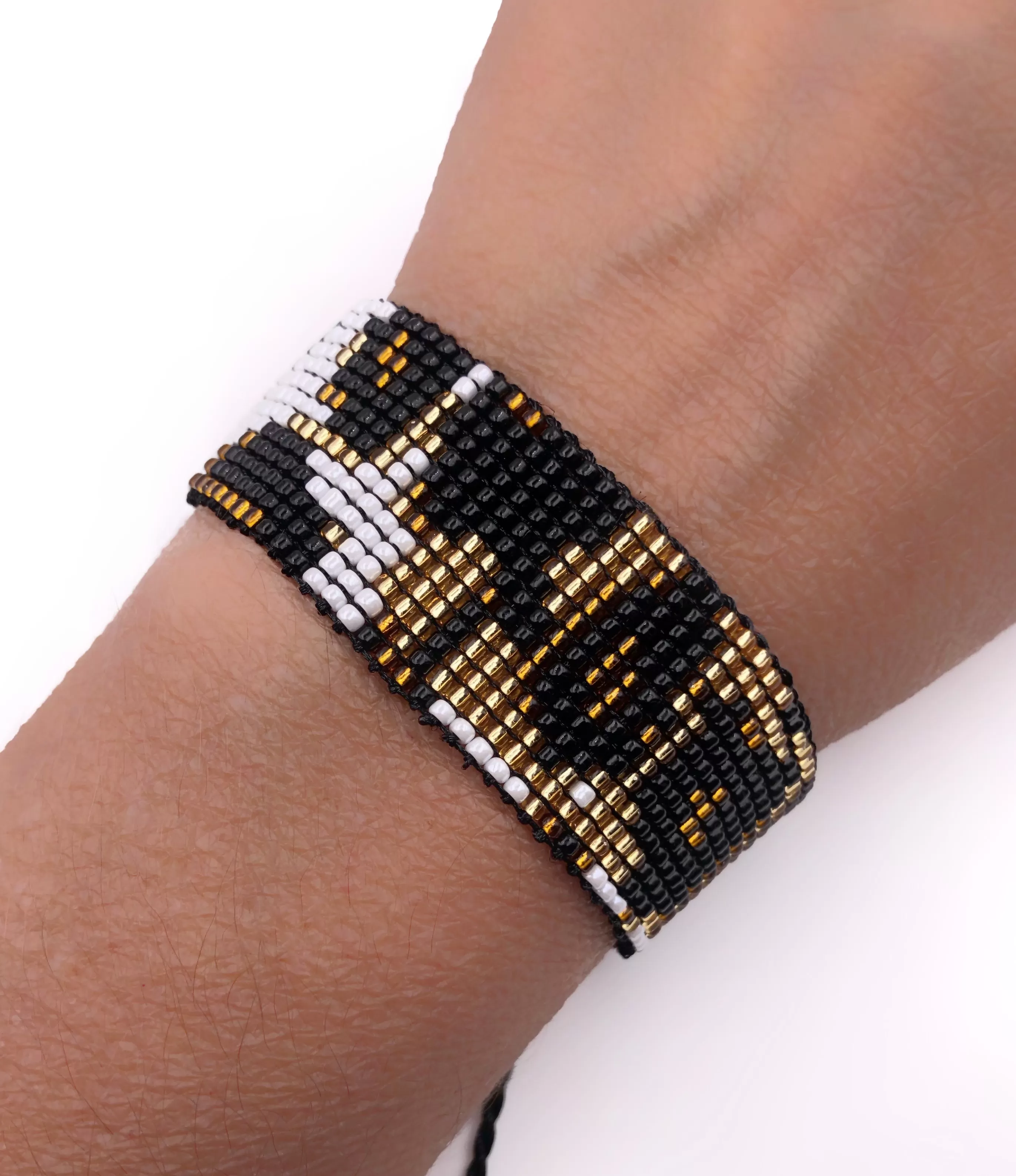 Leopard Print Bracelets for Women Adjustable Miyuki Cuff