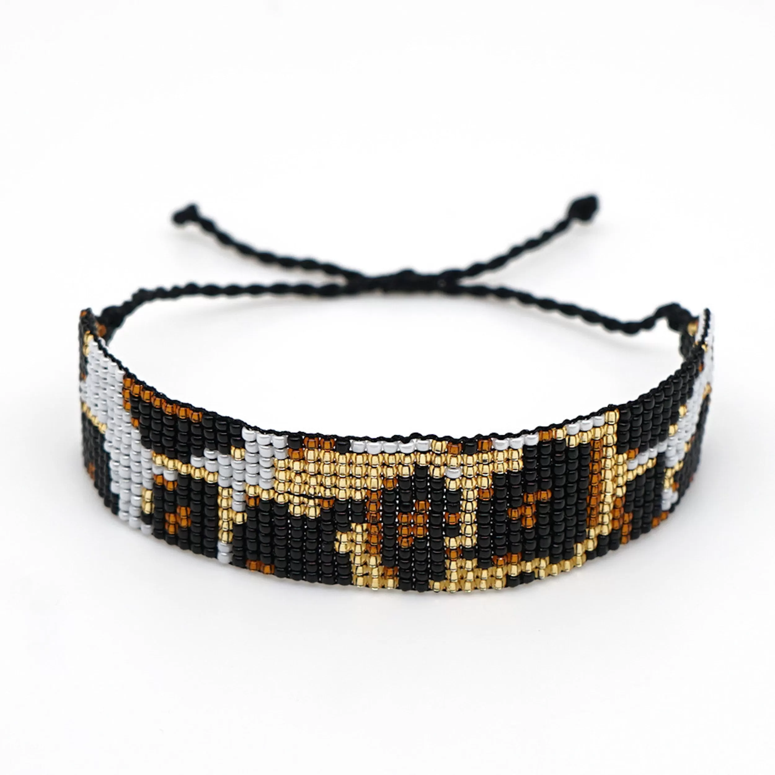 Leopard Print Bracelets for Women Adjustable Miyuki Cuff