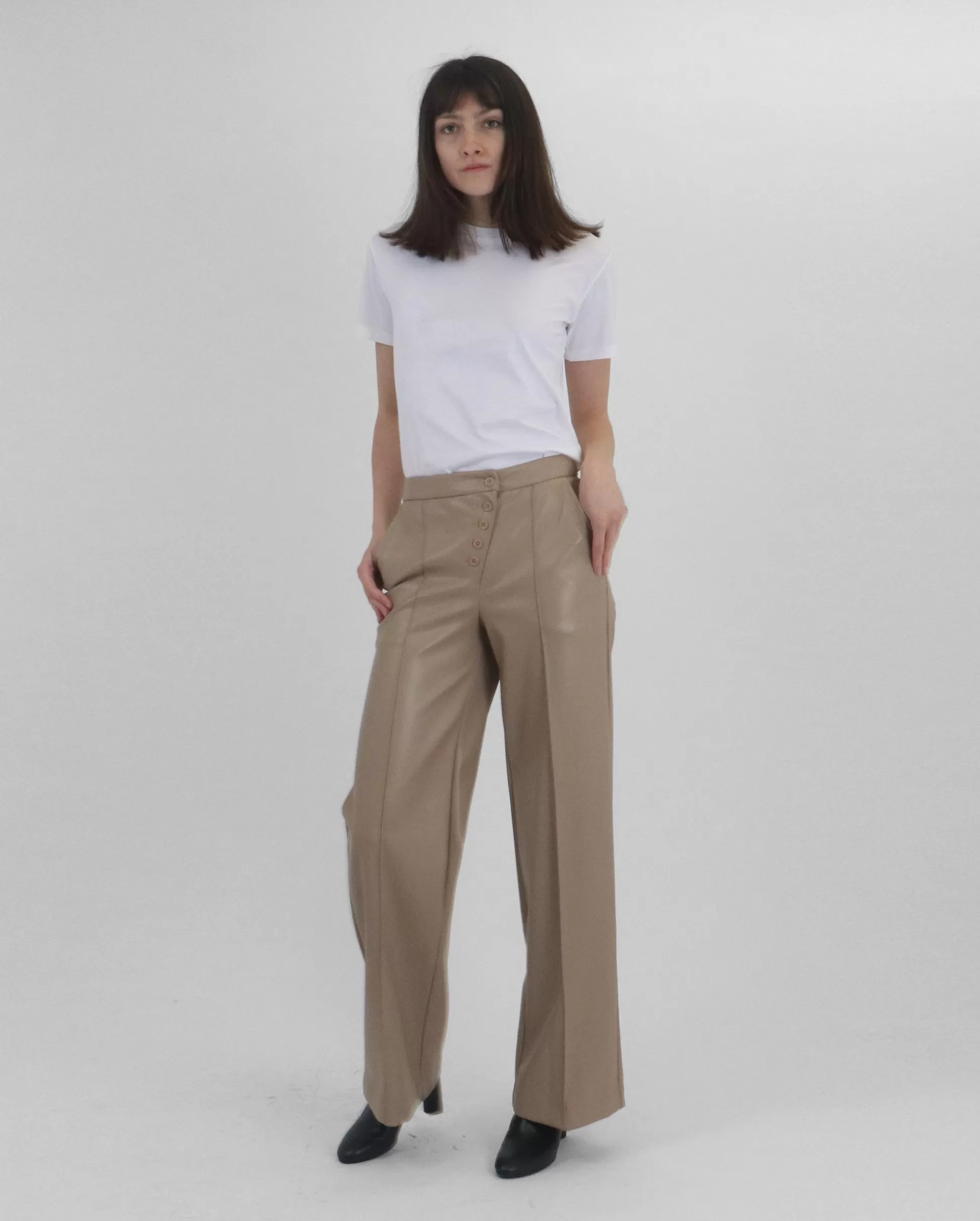 LYNDA VEGAN LEATHER PANT / NUTMEG