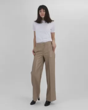 LYNDA VEGAN LEATHER PANT / NUTMEG