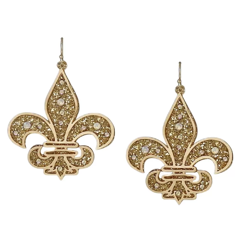 Mardi Gras Fleur De Lis Acrylic Earrings