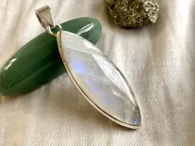 Moonstone Naevia Pendant - Skinny Long Marquise