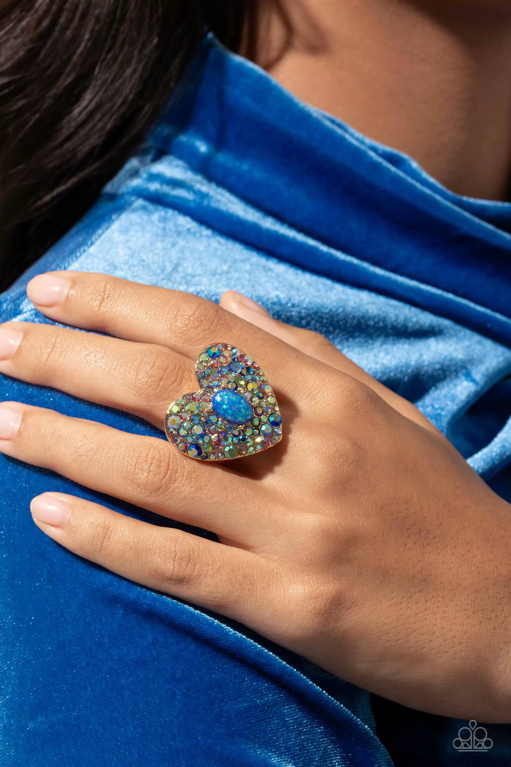 Paparazzi Bejeweled Beau - Blue Ring Life Of Party