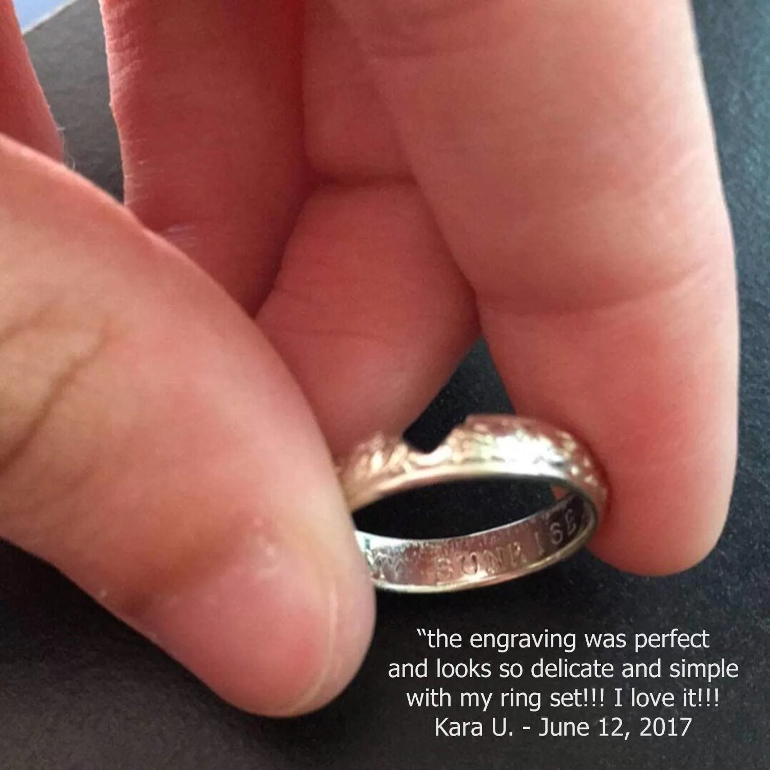 Personalized Inside Ring Engraving - For Engagement Rings, Wedding Rings, Promise Rings, and Gifts - Add-On for Engraving Only