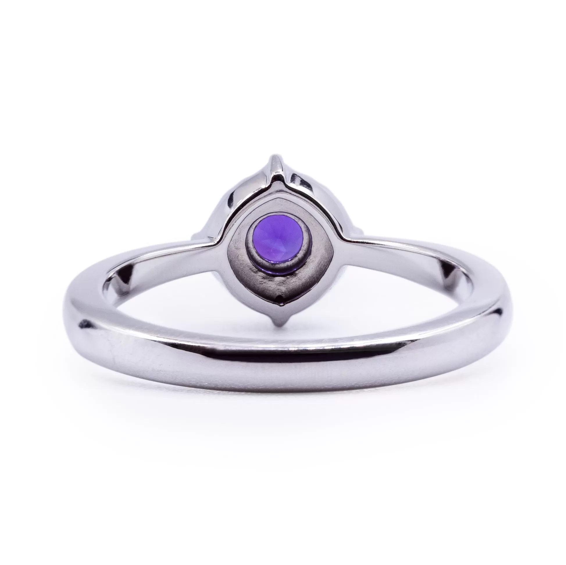 Round Amethyst Setting with Vintage Halo Ring