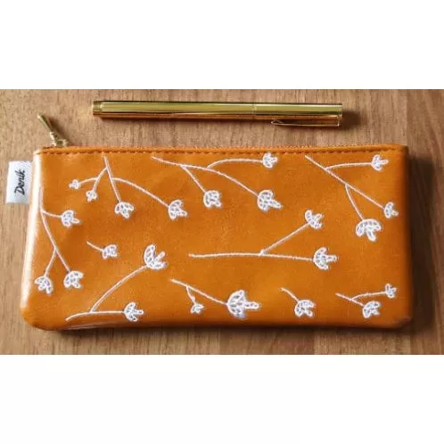 Samantha Vegan Leather Embroidered Pouch