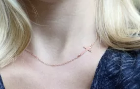 Sideways Cross Necklace