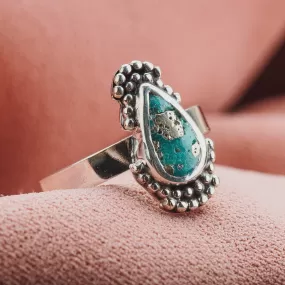 Size 5  White Water Turquoise Gemstone Ring