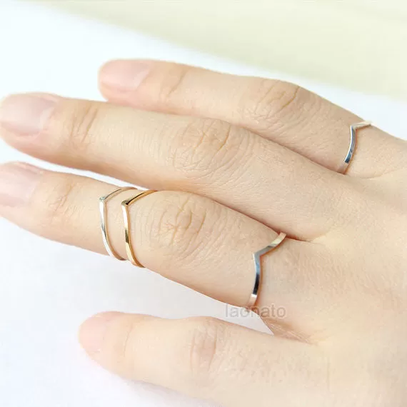 Skinny Chevron Ring in sterling silver