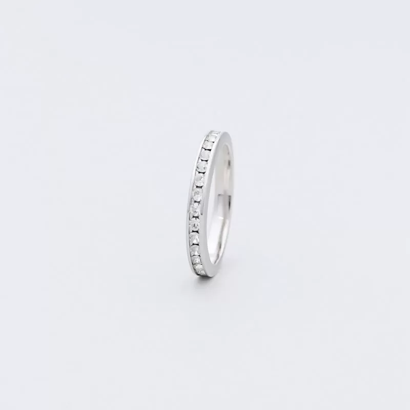 Sterling Silver CZ Paved Eternity Ring