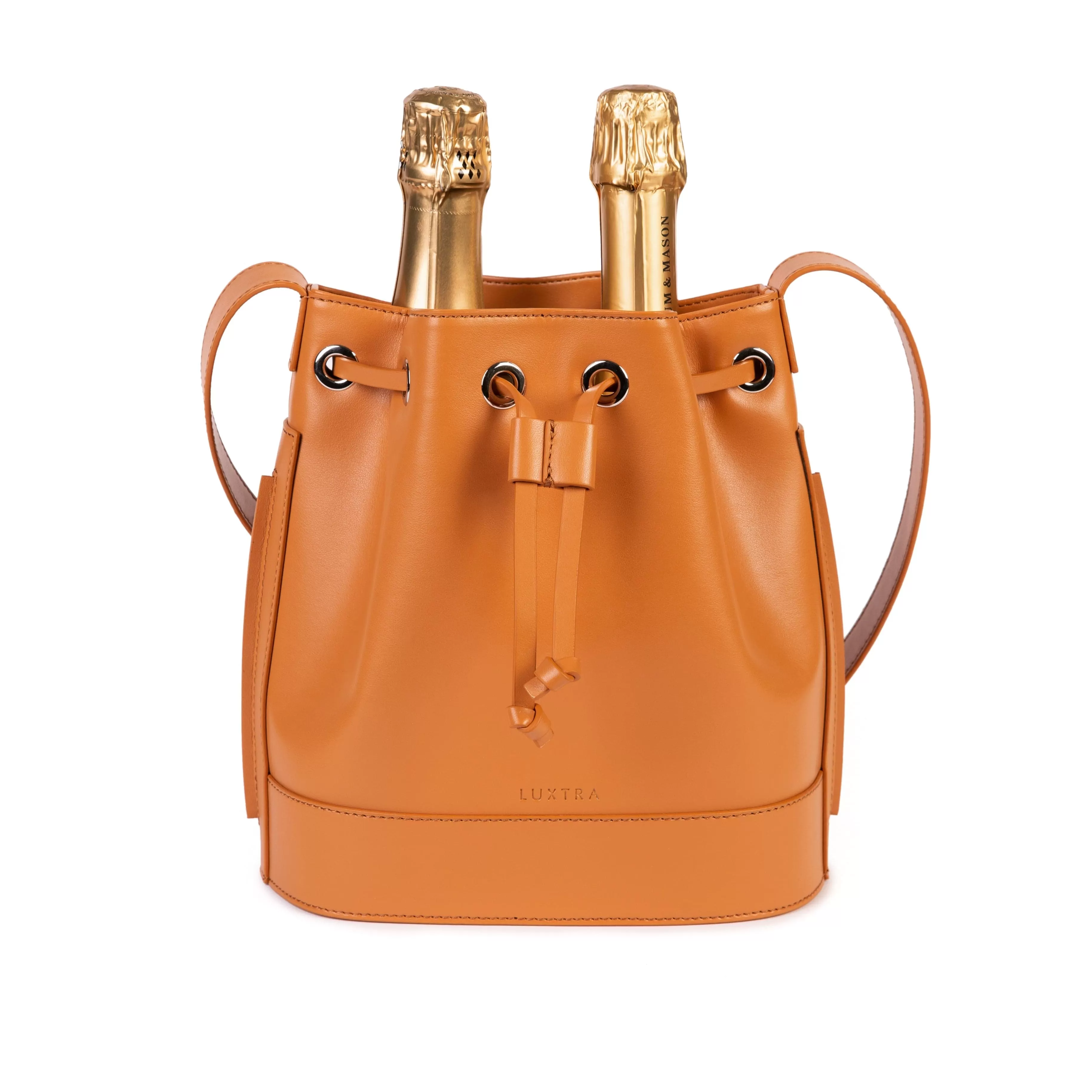 The Daphne Apple Leather Vegan Bucket Bag | Pumpkin