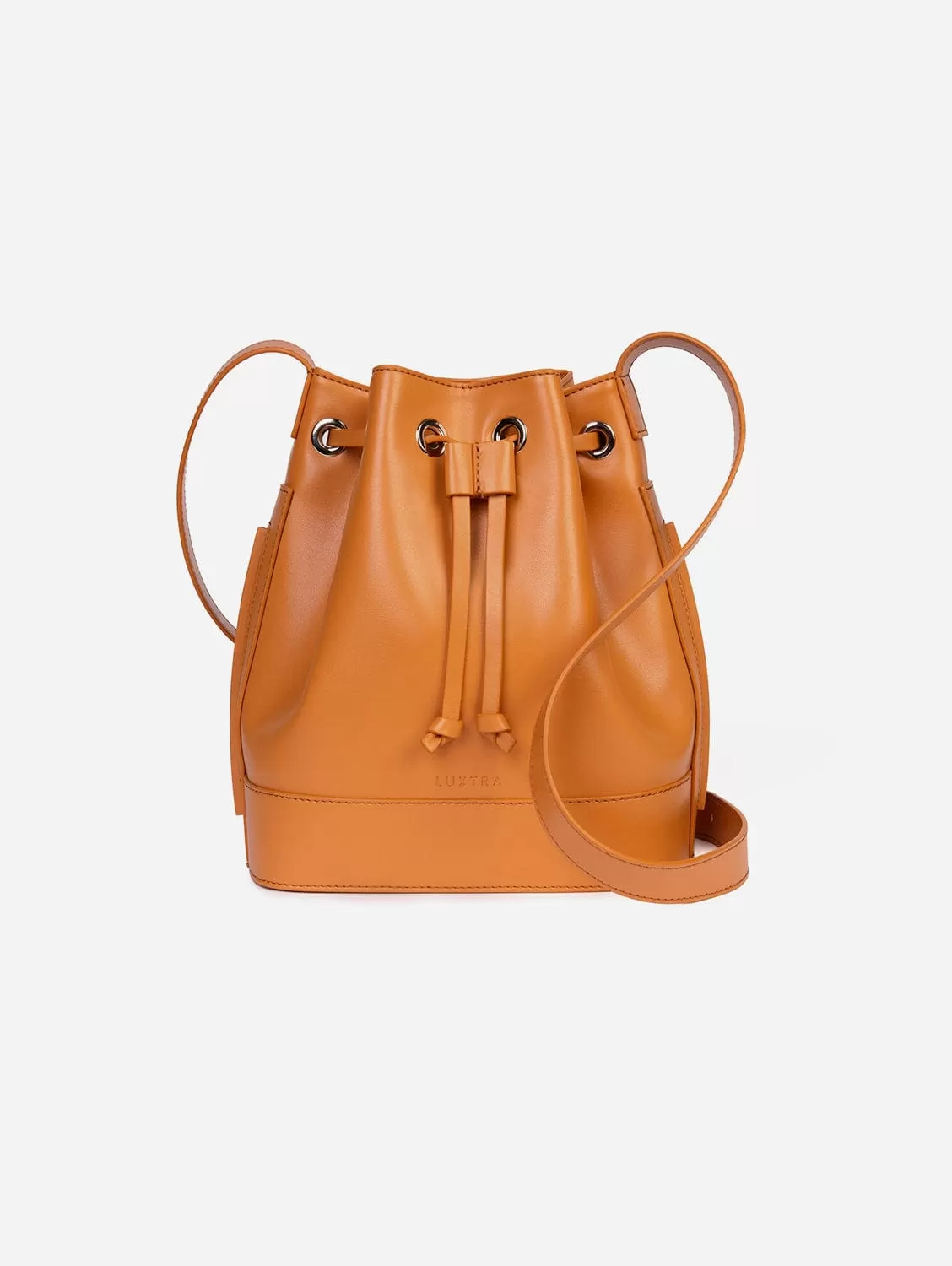 The Daphne Apple Leather Vegan Bucket Bag | Pumpkin