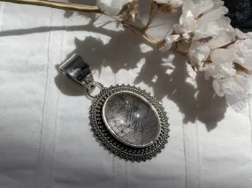 Tourmalated Quartz Tegwen Pendant - Small Oval