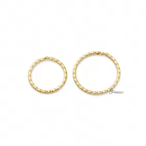 Twisted Surgical Steel Rounded Ends Bendable Nose Hoop Rings - Gold