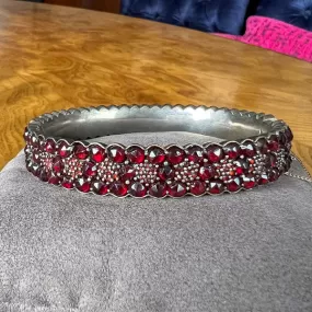 Victorian Bohemian Garnet Bangle Bracelet